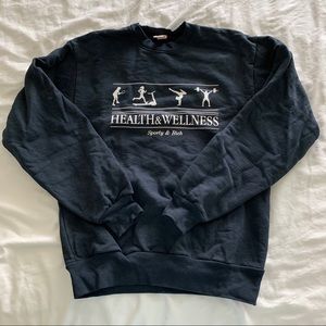 Sporty & Rich Health and Wellness navy crewneck XS